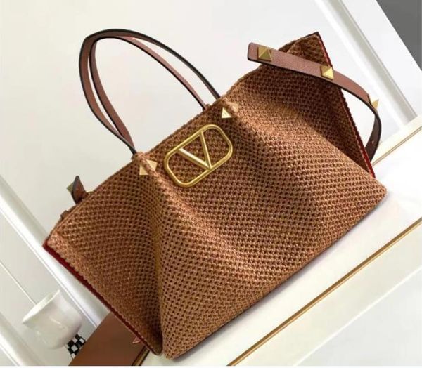 5A Designer sac fourre-tout sac à main de paille en or Crochet Gold Pourse femme chaîne Hobo épaule messager messager lock portefeuille crossbody sac