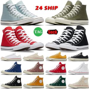 Chaussures en toile 5A Designer Mens Mens Spring Summer Nouveau 1970 Chores de toile S pour hommes Femmes classiques Sole en caoutchouc Rétro High Top Blanc Rose Rose Rose Unisexe Chaussure décontractée Sneaker designer