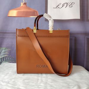 5A Diseñador de compras grande Tote Shopper Bag Top Handle crossbody hombro moda mujer Playa portátil bolso Roma carta real Leather Luxury totes monedero onthego