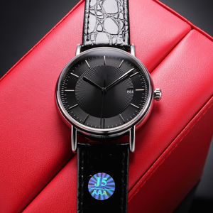5A Designer montre pour hommes mode nouvelle montre de luxe en cuir noir taille 40mm avec mécanisme de mouvement entièrement automatique