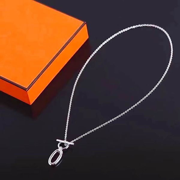 5A Designer Collier Femmes Mode 925 Sterling Argent Clé Forme Pendentif Cou Chaîne En Or Bijoux Saint Valentin Avec boîte AAAAA