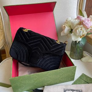 Sac de créateur 5A Marmont Classic Velvet Handbag Luxury Femmes Sacs Flip Mandted Sac à main