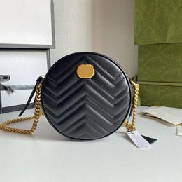 5A Diseñadores Bolsas Mujeres Marmonts Bolsa de hombro Circular Cadena de alta calidad Bolsa cruzada Bolsos de cuero genuino Lady Acolchado Lattice Zippy Bolso de lujo