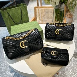 5A Designers MARMONT RAPS CROSSBOCK For Woman Geatin Leather Handbag Sacs Sacs d'épaule 3 tailles Sac à main des femmes Sac de chaîne avec