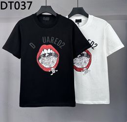 5a DSquares camisetas para hombres diseñador para hombres 24ss camisetas blancas blancas de verano moda camiseta de camiseta casual de camiseta de manga corta 3d polo plus size m-xxxl 02