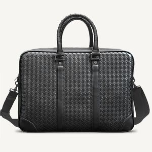 5a beroemde merk aktetas top lederen handtas voor mannen single tas mode mode minimalistische stijl high-end luxe merk laptop tas a4 magazine 2024 nieuw zwart