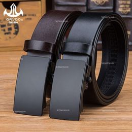 5A créateur de mode première couche Cowhide Men's Automatic Buckle Black Leather Business Extended Belt Casual Aaaa