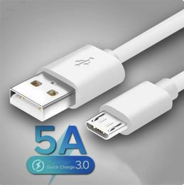Cable USB C de carga rápida 5A para Huawei Samsung carga rápida FPC QC4.0 QC3.0 Cable de carga de teléfono móvil Cable de datos blanco tipo C