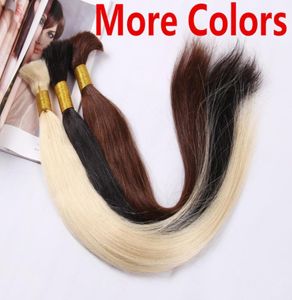 5A Grado 100G Siloso Siloso Recto marrón rubio Mezcla de piano Ombre Color Bulk Bulk Braid 100 Extensiones de cabello humano8325325