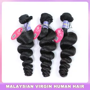 Paquetes de ondas sueltas malayas de alta calidad Oferta 100% Extensión de cabello humano Color natural Virgen Cabello crudo Armadura Queen Hair Tienda oficial