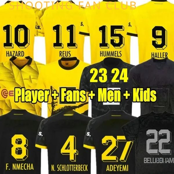 5A + Haller 23 24 Jerseys de football REUS Dortmunds 2023 2024 Borussia Football Shirt Bellingham NEONGELB HUMMELS BRANDT Hommes Enfants Kit Noir Maillot SHOOTING FAN CLUB
