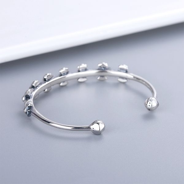 5A Bracelet chromé de haute qualité Craucium Fleur Open End Bangle Hip Hop Niche Design Retro Personnalité créatrice de mode Bijoux Gift Wholesale