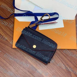 5A Diseñador de alta calidad Moda Exclusivo Llaveros Titular de la tarjeta Ocio Mini Zippy Wallet Cuero en relieve Monedero Bolsas Dermis Charm Key Bolsa con caja