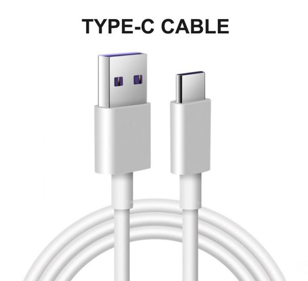 Cables de teléfono celular tipo C de alta calidad 5A Cable de sincronización de datos USB 3.1 Tipo C Cable de carga rápida para Huawei SAMSUNG S8 S10 Plus Cargador rápido