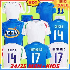 5A+L'Italia chiama 24 25 Italia Maglie calcio Euro Cup 2024 voetbalshirts Spelers TOTTI VERRATTI CHIESA Italia voetbalshirts Mannen set kids kit uniform gratis verzending