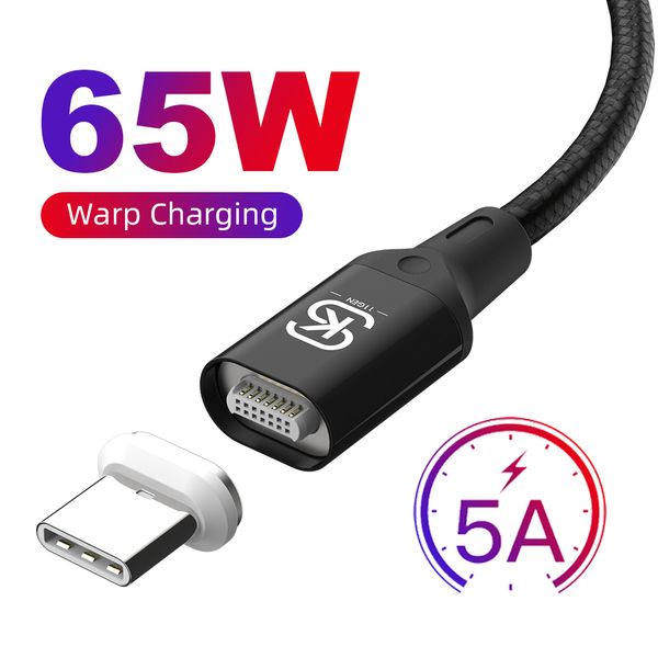 Câble câble de chargement magnétique 5A pour OnePlus 10 9 Pro 9r 8 8t 7 6 Nord 3 2 65W Câble de chargement Type-C pour Realme GT Fast Charger
