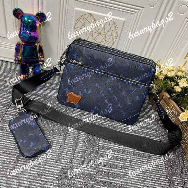 5A Hommes Messenger Bag Damier Spray 3D Pochette Trio HBP Hommes Sac Bandoulière 11 Couleurs M46340 M45320 M69443 Hommes Sacs 25 cm Fleurs Gird Cross Body Sacs À Main En Cuir Véritable