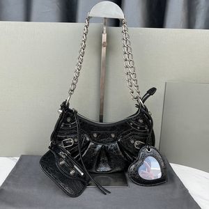 5A Miroir Qualité Femmes Lady Chaîne Le Cagole Sac Moto Épaule Designers Véritable En Cuir Bandoulière Embrayage Portefeuille Bourse Pochette Rétro