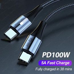 Câble USB 5A PD 100W vers Type C, Charge rapide 4.0, cordon de données avec marqueur électronique, pour téléphone portable et tablette Samsung S24 S23