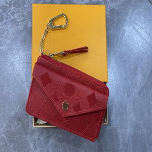 5A Quality Luxury Design Portable Key P0uch portefeuille Classic Man Women Coin Purse Chain Sac avec sac à poussière et boîte cadeau 274p