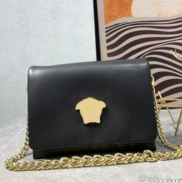 5a Calidad Mujeres Cena Embrague Bolso de hombro Bolso de cadena Monedero Compartimento interior Bolsillo Cuero genuino Hardware dorado Carteras lisas