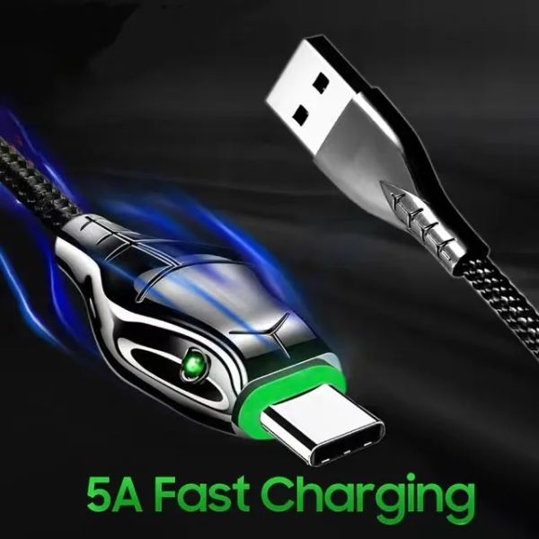 Câble de Charge rapide 5A de Type C, cordon de chargeur USB C pour Samsung S24 S23 Xiaomi Redmi Series Huawei P40