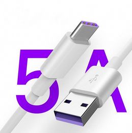 5A Carga súper rápida USB Carga rápida rápida 1M 3FT Tipo C Cable de cargador de sincronización de datos USB para Samsung S8 S20 Note 10 LG Huawei Mate 30 Pro