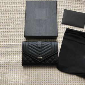 5A Top Designer Luxury Brand Wallets 651026 Big Letter Original Mujer Caviar de cuero Monedero corto Titular de la tarjeta de moda clásica Tarjeta de crédito