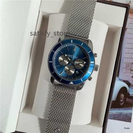 5A Top Watch Navitimer Chronograph Quartz Mouvement Steel Limited Blue Cadran 50e anniversaire Sapphire montres