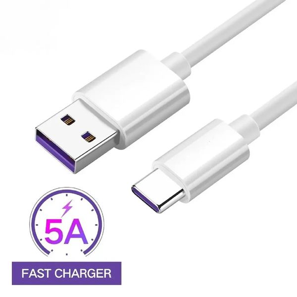Cable de carga súper rápida 5A tipo C Cable USB tipo C de sobrecarga de repuesto para teléfonos Huawei Android iOS