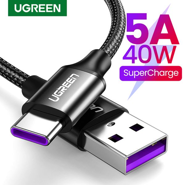 Câble USB Type C 5A pour Huawei P40 Pro Mate 30 P30 Pro Supercharge 40W câble de chargeur USB-C de charge rapide pour cordon de téléphone