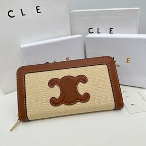 5A Wallet Wallet Designer Style geweven tas voor dagelijkse slijtage creditcardtas bruine letter portemonnee