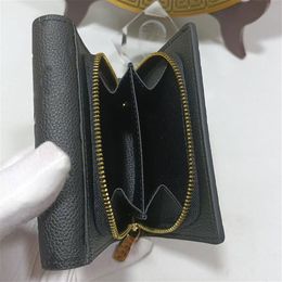 5A para mujer diseñador Metis billetera compacta carteras cortas titular de la tarjeta de moda flor impresión monedero Snap sujetador M7hM # 257b