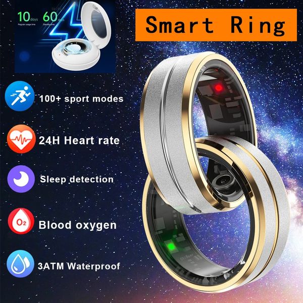 5ATM Smart Ring Smart Men Femmes Santé Surveillance Blood Oxygène 100 Modes de sport Sport de remise en forme Sport Smartring 240415