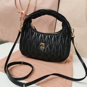 5BC125 Luxe classique hobo sous les bras sac en cuir véritable Miu Wander Matelasse femmes mens sacs à main Designer embrayage avec bandoulière fourre-tout Crossbody sacs à main sacs