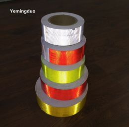 5 cm * 45m weerspiegelen voorzichtigheid verkeersignaal wit / rood / geel / oranje pvc selfadhesive reflecterende waarschuwingsveiligheid tape