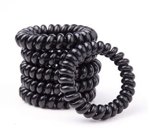 5 cm zwarte kleur telefoon draad koord haar stropdas meisjes kinderen elastische haarband ring touw armband rekbaar4088017