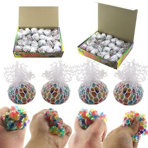 5.0cm Squishy Ball Fidget Toy Perles d'eau colorées Boule de raisin Anti-Stress Mesh Squish Squeeze Balls Soulagement du stress Jouets de décompression
