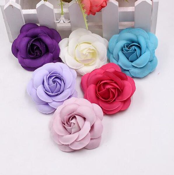 5 cm haute qualité soie rose artificielle fleur bourgeon décoration de mariage bricolage couronne coiffure accessoires clip art fleur GB736