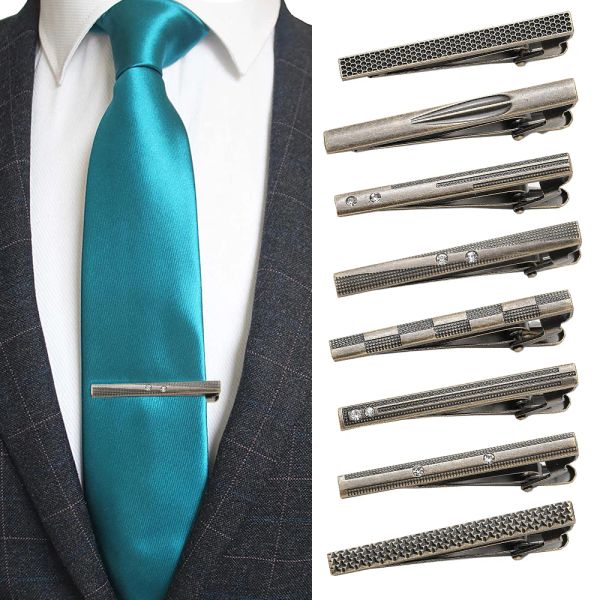 Clip de corbata de Metal de 5cm para hombre, corbata de boda, broche de corbata, barra para corbatas de caballero, Pin de corbata de cristal, accesorios para hombre