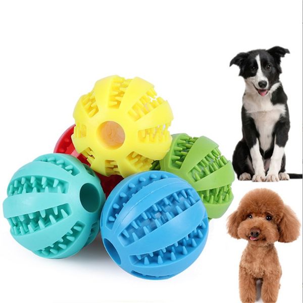 Pelota de juguete para perros de 5cm, juguete interactivo divertido para masticar con elasticidad para perros, Bola de comida para limpieza de dientes de perro, bola de goma extrarresistente JL1725