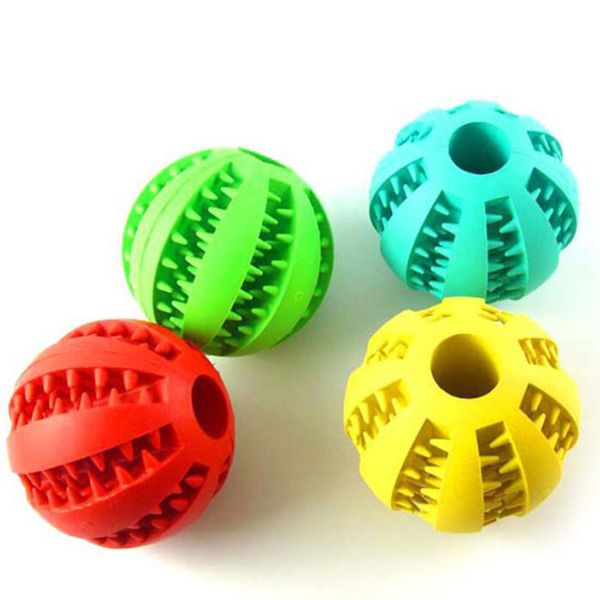 5 CM Pet Haute Qualité Chien Chat Chiot Jouets À Mâcher Balle Jouets À Mâcher Boules De Nettoyage Des Dents Alimentaire Chien Jouet Balles En Caoutchouc QW7847