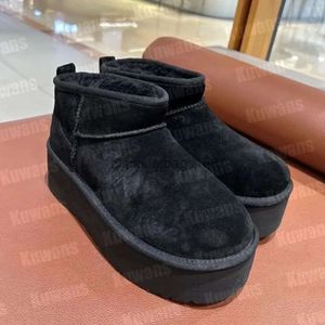 5cm Platform Hoogte Dames Klassieke Ultra Mini Boot Australische Winter Sneeuw Designer Tasman Tazz Bont Laarzen Slippers Enkel Sherpa Trui LG