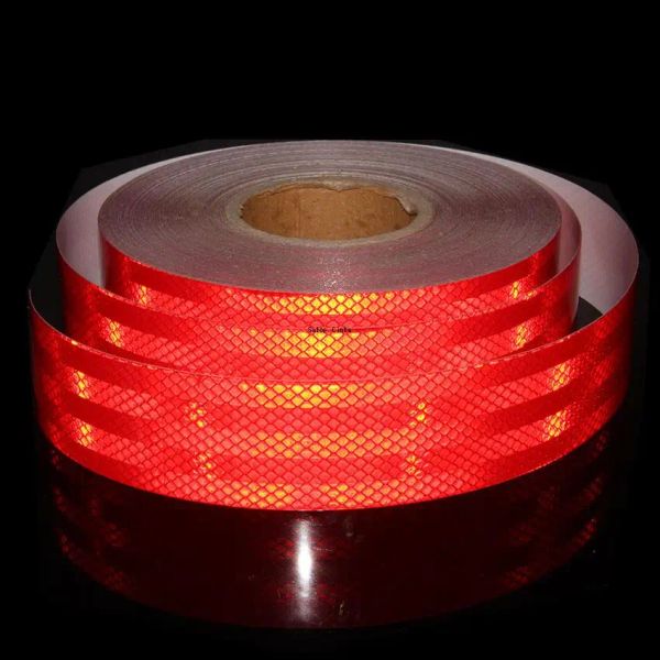 5cmx5m autocollants automobiles Red Pet Pet Auto-Adhesive Tapes réflexives Remorque de vélo imperméable Reflect