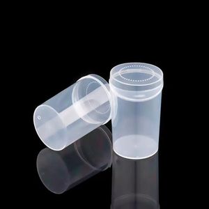 Boîte ronde transparente en plastique PP pour coton-tige, emballage de produit, conteneur, 5cm x 7.8cm