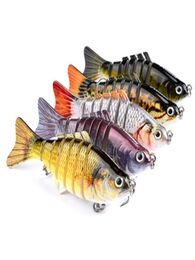 5 couleurs 10 cm 155g Multisection poisson leurres en plastique dur hameçons de pêche hameçons 3D yeux leurre de pêche crochet appât artificiel Pesca T4013627