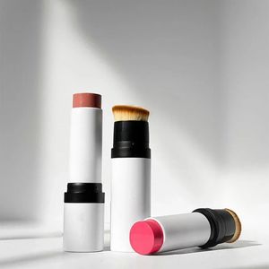 5Color Private Label Blush Cream Stick Custom Bulk Blush Foundation 2in1 Bande de poudre imperméable avec tête de brosse maquillage 231229