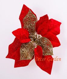 5 Farben 50 Stück 20 cm für Weihnachtsdekoration, künstliche Seiden-Weihnachtsstern-Blütenköpfe, mehrfarbig, CF038356014