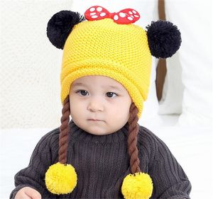 5 couleurs bébé arc hiver chapeau perruque tricot enfants laine chapeaux tricoté bandeau cheveux accessoires outils livraison gratuite 10