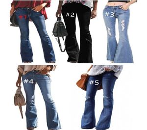 5 couleurs FlareLeg Jeans femmes Jeans mode dames Bellbottom Jeans Leggings filles Denim Bootcut lavé Denim pantalon pantalon S2X3508847